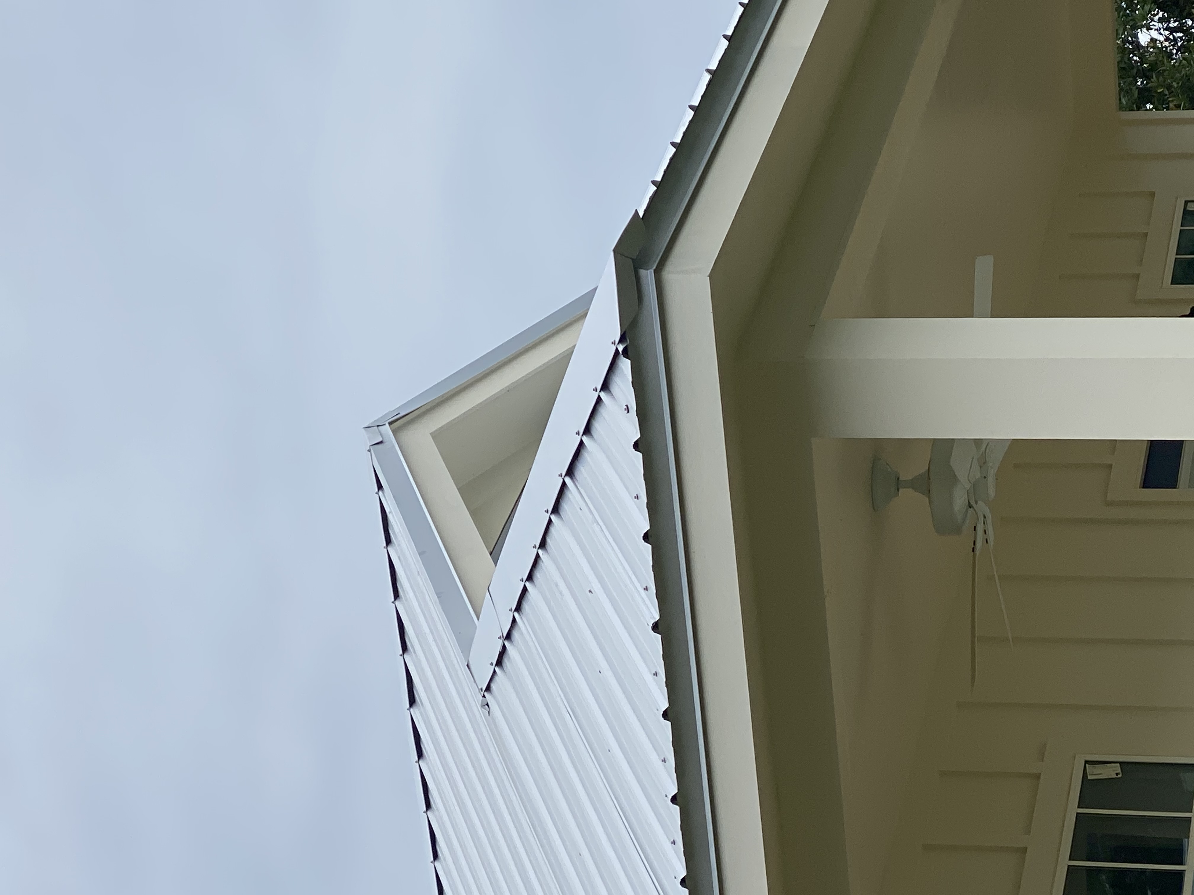 Metal roofing detail on coastal Florida home